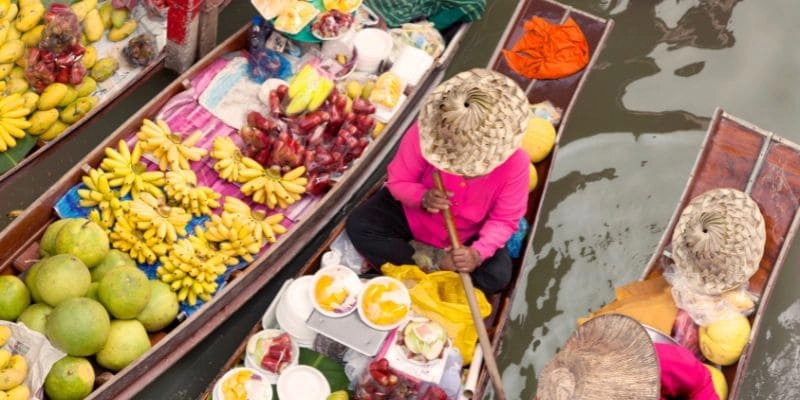 Marché flottant Thaïlande