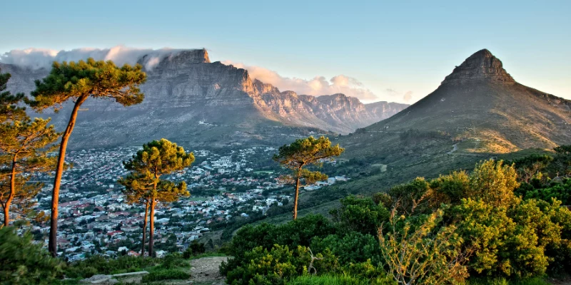 Vue sur Cape Town et Table Mountain